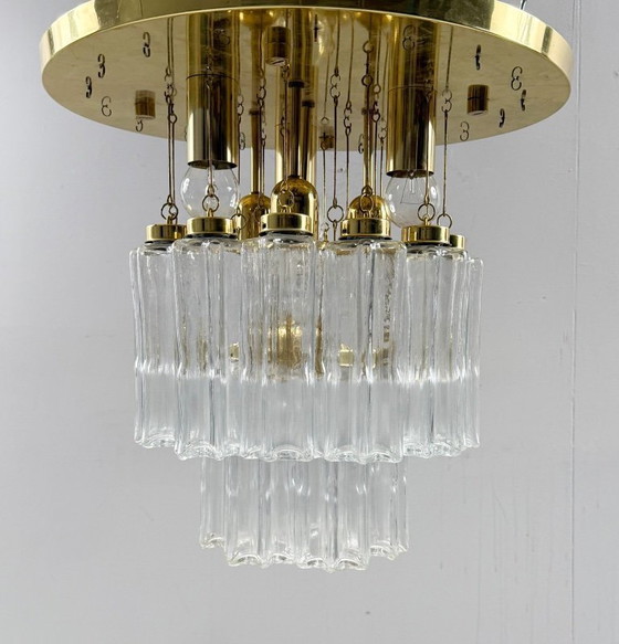 Image 1 of Lustre/plafonnier à trois niveaux de style milieu du siècle, provenant de Limbourg, en Allemagne, années 1970