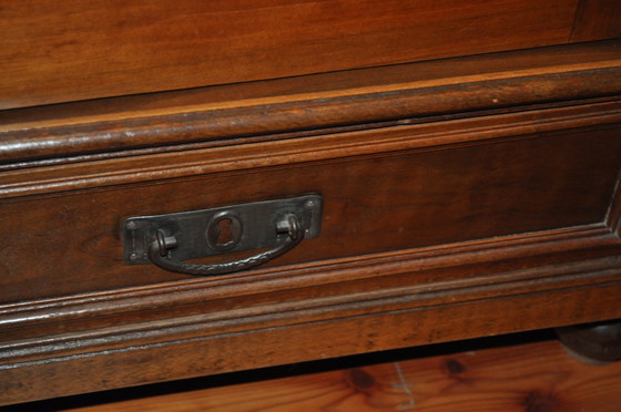 Antique Hungarian Glass and Wood Cabinet – Sideboard cabinet (photo 5 of 9)