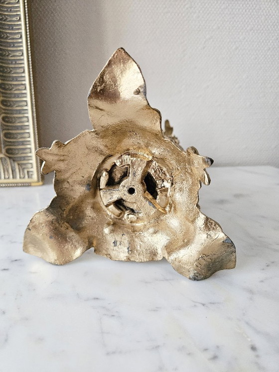 Image 1 of Ancien Bougeoir Bronze Napoléon III Figurine Femme 29 cm Style Rocaille Objet Collection Bon État