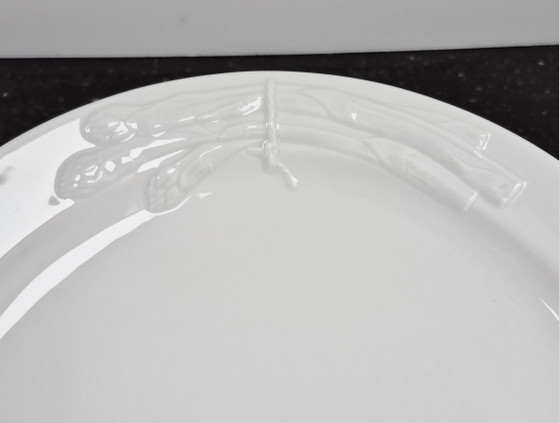 Image 1 of Asparagus Service Set: Plate, Platter, Gravy Boat, Cutlery, Bavaria Seltmann Weiden Porcelain - RARE!