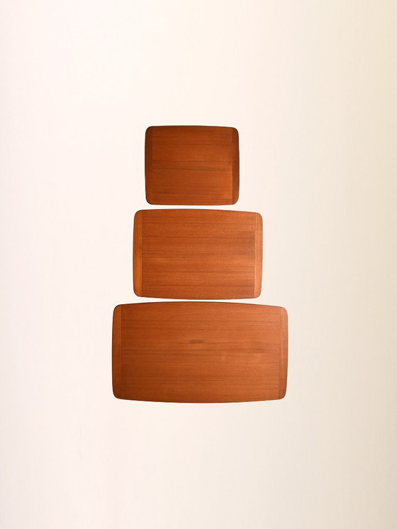 Image 1 of 1960s Scandinavian teak nesting tables set of 3