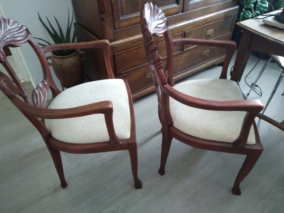 Set di 2 poltrone in stile Art Nouveau. – Textile, Wood (photo 11 of 13)