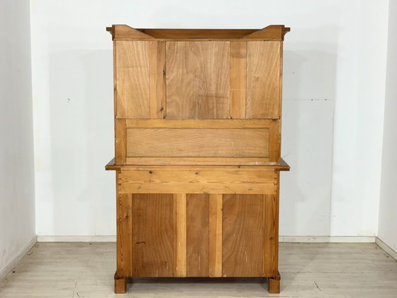 Image 1 of Antik Küchenbuffet um 1900 | Jugendstil Küchenschrank | 2-teilig | Massivholz-Eiche