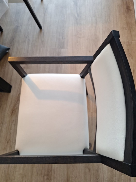 Image 1 of 6 dining chairs in wenge wood and aniline leather