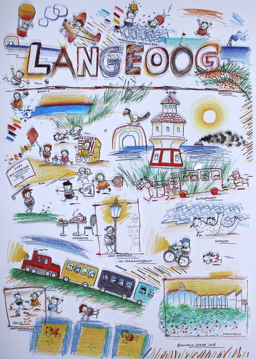 Schlote, Wilhelm - Langeoog - Beach hall - 3D construction - signed by hand