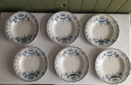 Image 1 of "Regencia": 6 platos hondos de piedra de hierro de St-Amand & Hamage