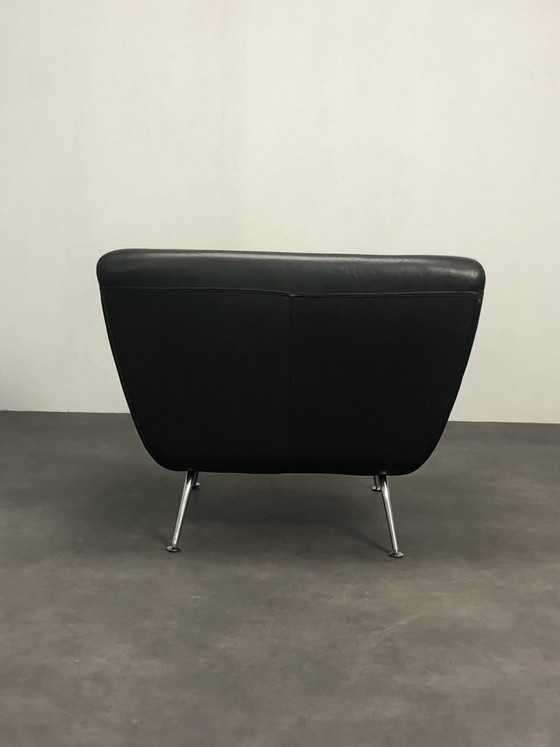 Image 1 of Designer armchair black leather by Stefan Steenkist