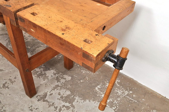 Image 1 of Vintage Beuken- en Eikenhouten Werkbank Nooitgedagt / Dressoir