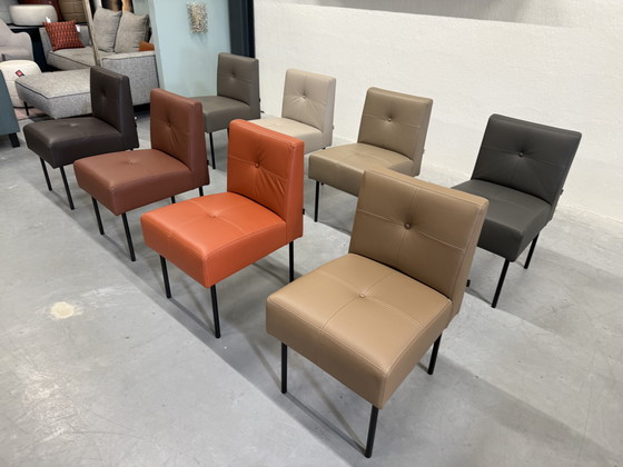 Image 1 of 8 Gelderland 7714 Sedia Button Sedia di design in pelle