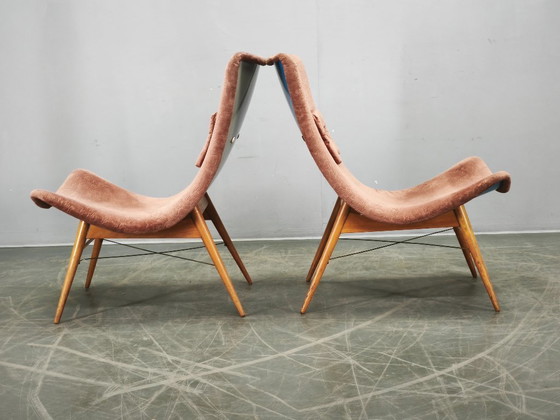Image 1 of Coppia di poltrone lounge Shell di Miroslav Navrátil, Cecoslovacchia, anni '60.