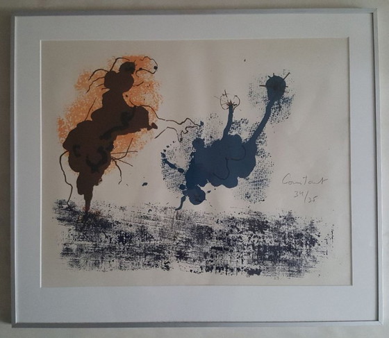 Image 1 of Constant Nieuwenhuys - ‘Conversatie’ (ingelijste litho)