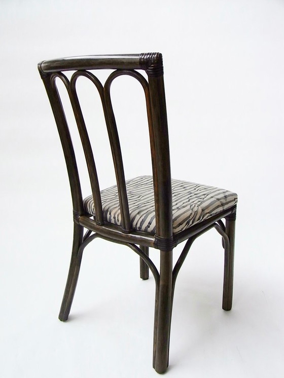 Image 1 of Eetkamerstoelen (6) gemaakt van rotan en bamboe door McGuire, VS, jaren 70