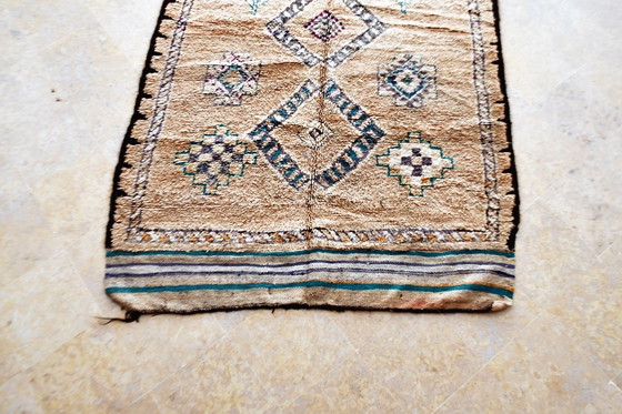 Image 1 of Gedempte tonen Marokkaanse Boujaad Vintage Vloerkleed - 388 x 153 cm