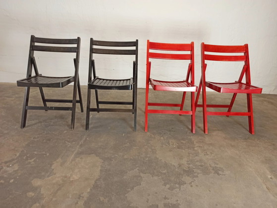 Image 1 of 4 vintage houten klapstoelen