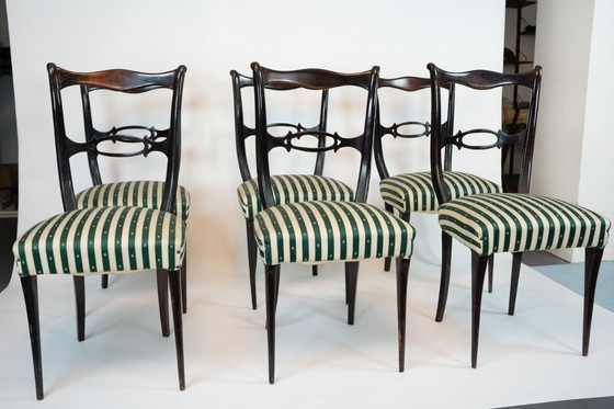 Image 1 of Mid-Century set of six dining chairs attributed to Paolo Buffa. Italy 1950s