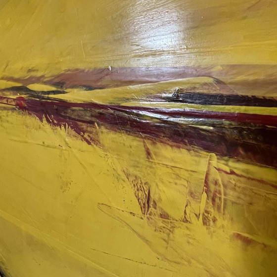 Serge Detriaux, Composition abstraite jaune, Huile sur panneau, 1982 – Peintures et dessins (photo 5 of 13)