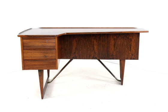 Peter Løvig Nielsen voor Hedensted Møbelfabrik Boomerang bureau vintage gerestaureerd palissander (photo 6 of 18)