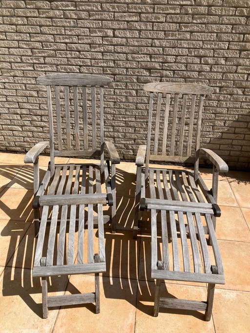 Garpa - Chaise longue en teck (coussins inclus)