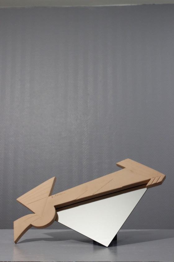 Image 1 of Eglantine Moreau - Specchio in ceramica vintage, design postmoderno Memphis, anni '90