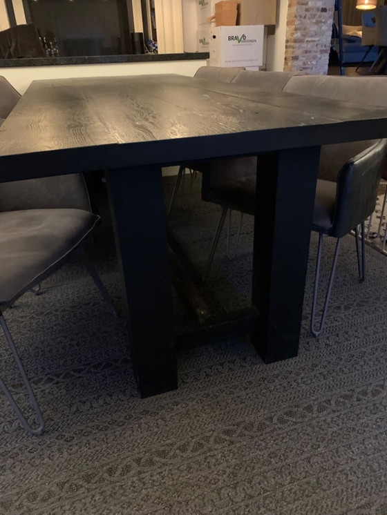 Image 1 of Stylish Black Oak Dining Table XL