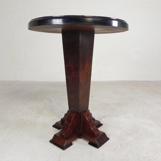 Image 1 of Art Deco Style Table With Different Types of Inlaid Wood
