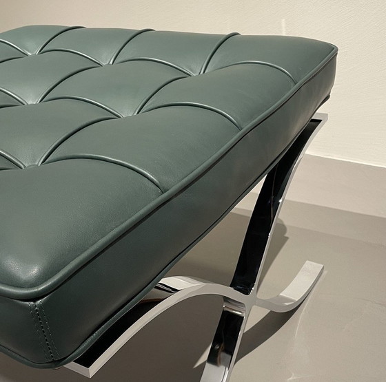 Image 1 of Knoll Set Barcelona New-Never Used Black Leather Design by Ludwig Mies Van Der Rohe and Lilly Reich 1929