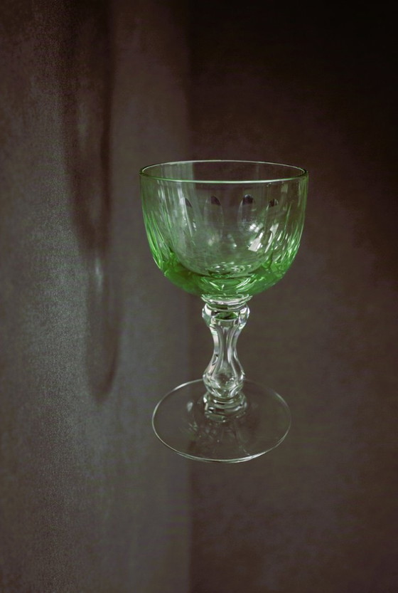 Val Saint Lambert - Drinkware Set (12) - Crystal - Uranium/Anna Glass – Glass & Decanter (photo 7 of 10)