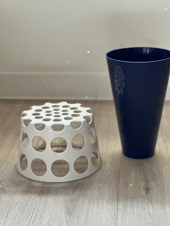 Gijs Bakker for Cor Unum, Duet Vase (1993), Dutch Design, Ceramic, Blue (photo 4 of 7)