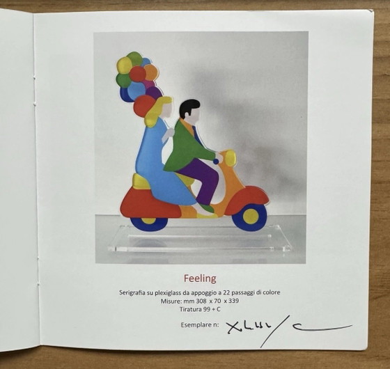 Image 1 of Marco Lodola silkscreen on plexiglass support feeling size 30.8x0.7x33.9cm
