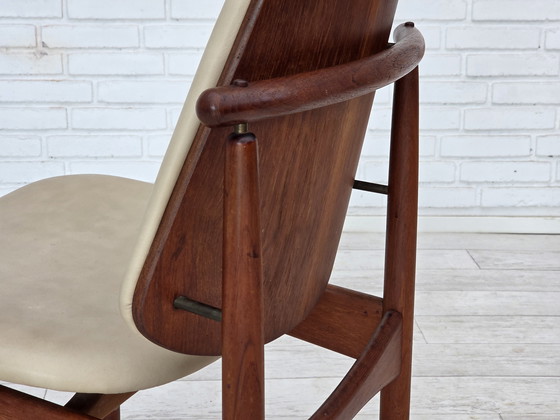 Image 1 of 1960er Jahre Dänisches Design von Arne Vodder, 3 Stühle, Teakholz, Möbelleder