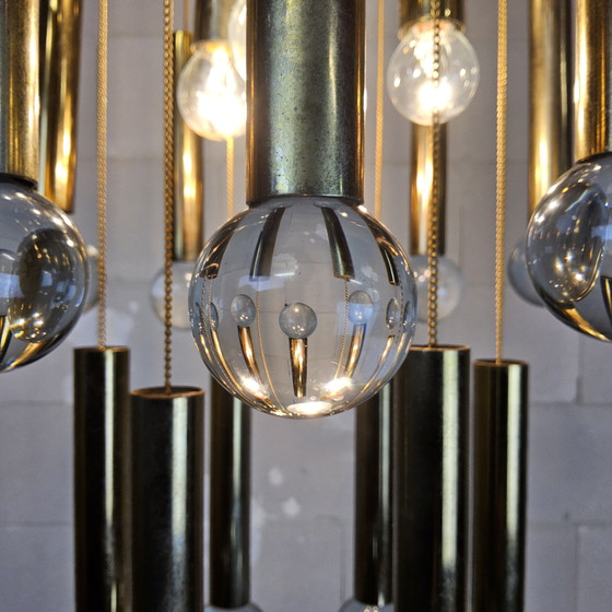 Image 1 of Vintage Itilian design chandelier gaetano sciolari (1970) Italian design murano chandelier