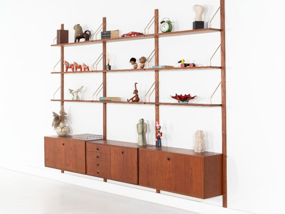 Modulaire wandkast van teakhout, Deens design, jaren 60, ontworpen door Rud Thygesen en Johnny Sørensen, (photo 4 of 21)