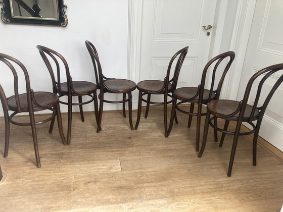 Image 1 of 6x Thonet No. 18 Chairs By Fischel, Ca. 1920