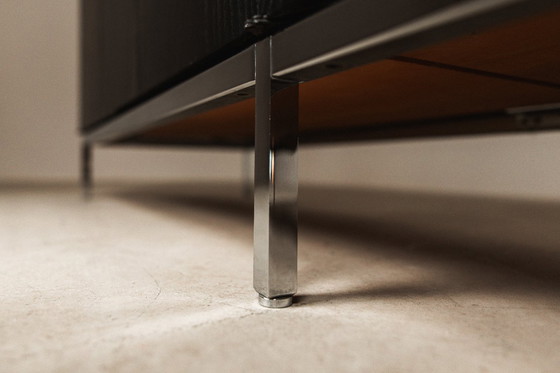 Image 1 of Florence Knoll sideboard in black oak and chrome for Knoll International, 1960s
