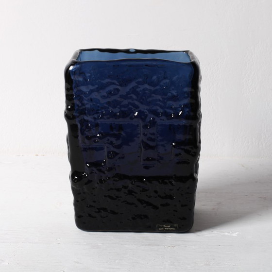 Image 1 of Vase Mid-Century en Verre Bleu Cobalt par Göte Augustsson, Ruda Glasbruk, 1970s