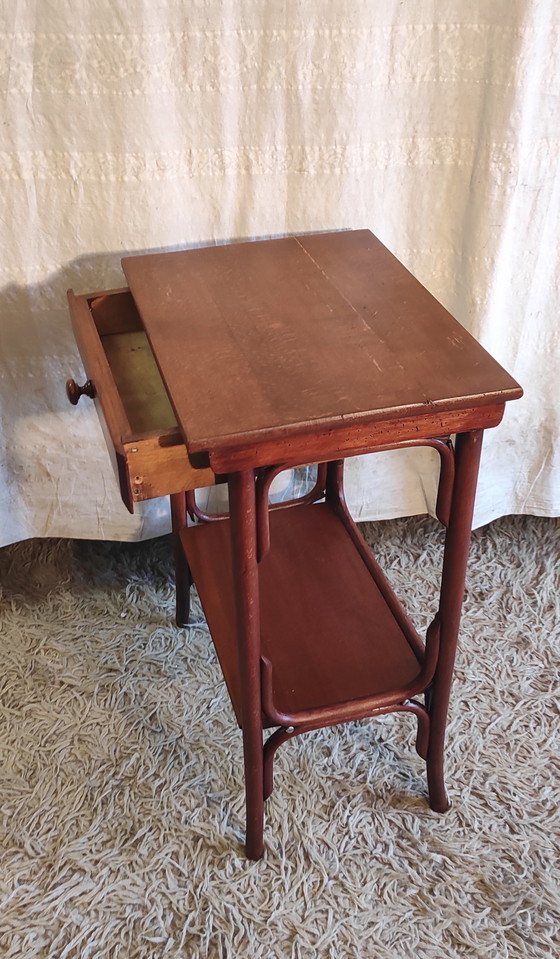 Image 1 of Bentwood solid wood side table - early 20th century