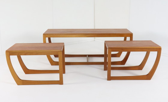 Image 1 of Beithcraft Coffee Table With 2 Nesting Tables 'Ratho' Vintage