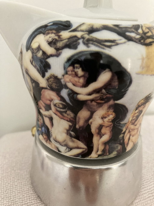 Small vintage Italian porcelain coffee maker