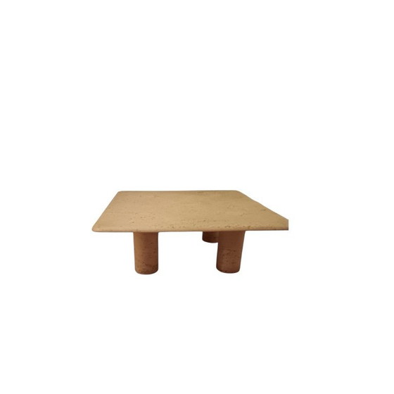 Image 1 of Travertine coffee table by Angelo Mangiarotti