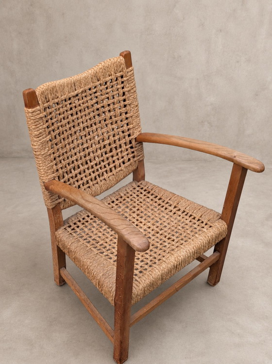 Poltrona francese vintage in corda – anni '50 – stile Audoux & Minet – Poltrone, Rattan, Wood (photo 6 of 7)