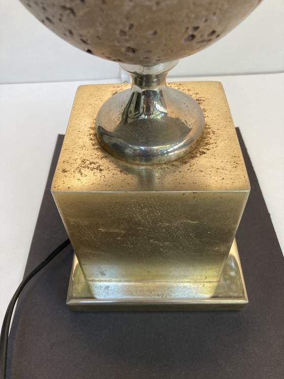 Image 1 of PHILIPPE BARBIER lampenvoet van hars en metaal, GROELAND model uit de jaren 80