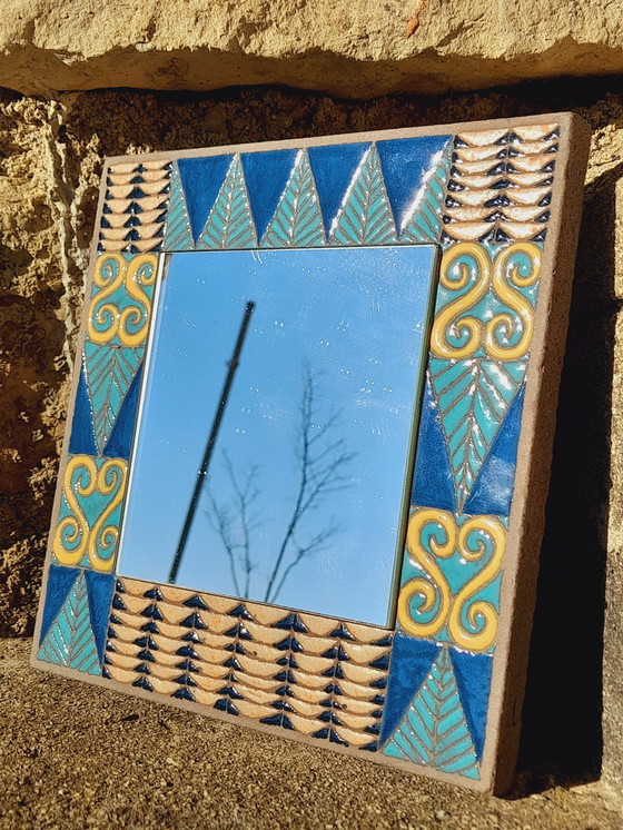 Image 1 of Enameled lava mirror