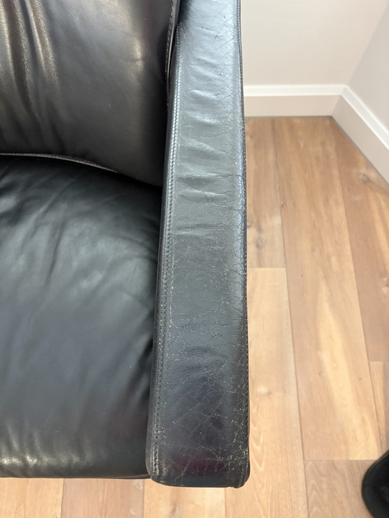 Image 1 of Leolux bankje zwart leer (farolito?)