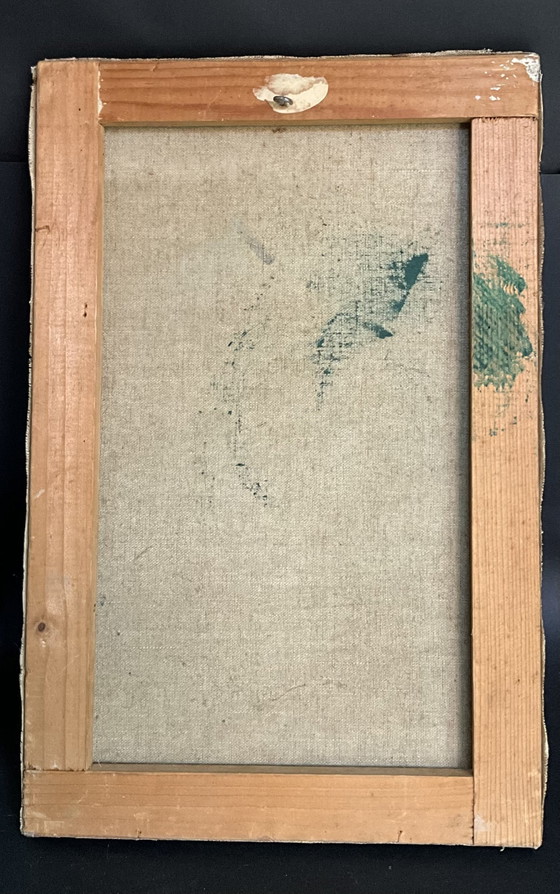 Image 1 of Original Expressionist Oil Painting on Canvas – Vintage Portrait, 1960s–1970s