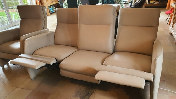 Image 1 of Volledig lederen salon met relax - 3 zit + 2 zit + fauteuil