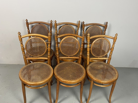 Set van zes authentieke eetkamerstoelen, vervaardigd door Josef Hofmann - Wenen/Bielitz, Oostenrijk, jaren (photo 4 of 15)