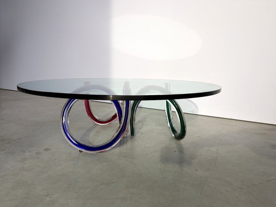 Tavolino da caffè in vetro di Murano di Maurice Barilone, anni '80 – Roche Bobois, Tavolini da caffè (photo 9 of 11)