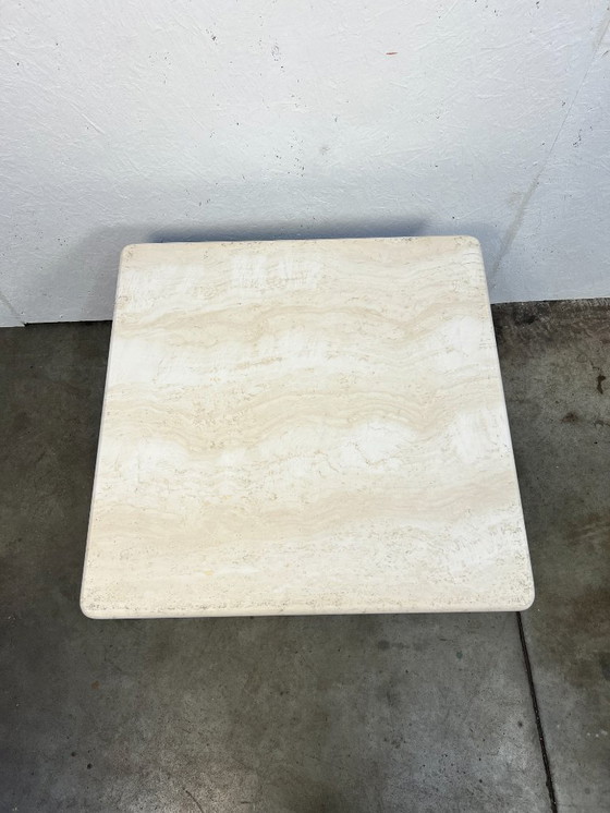 Image 1 of Tavolino da caffè vintage in travertino, quadrato, Italia anni '70