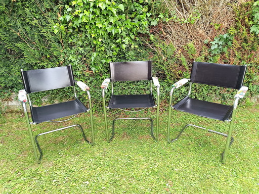 Set di 3 poltrone a sbalzo di Mart Stam