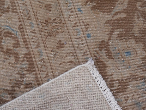 Image 1 of Vintage Ziegler Tabriz rug, brown and blue, 400 x 276 cm, for living room and dining room.